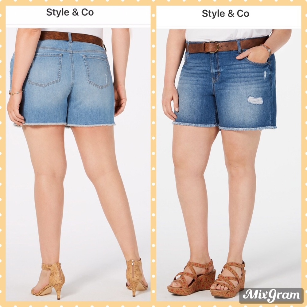 ✨STYLE & CO, PLUS SIZE DISTRESSED BELTED SHORTS ✨